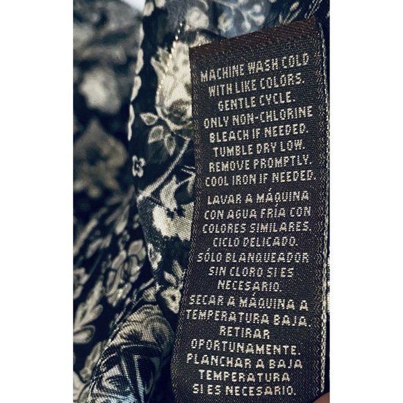 Knox Rose Top Womens XXL Floral Ruffle Hem Crochet Trim Gold Metallic Boho - Picture 6 of 7